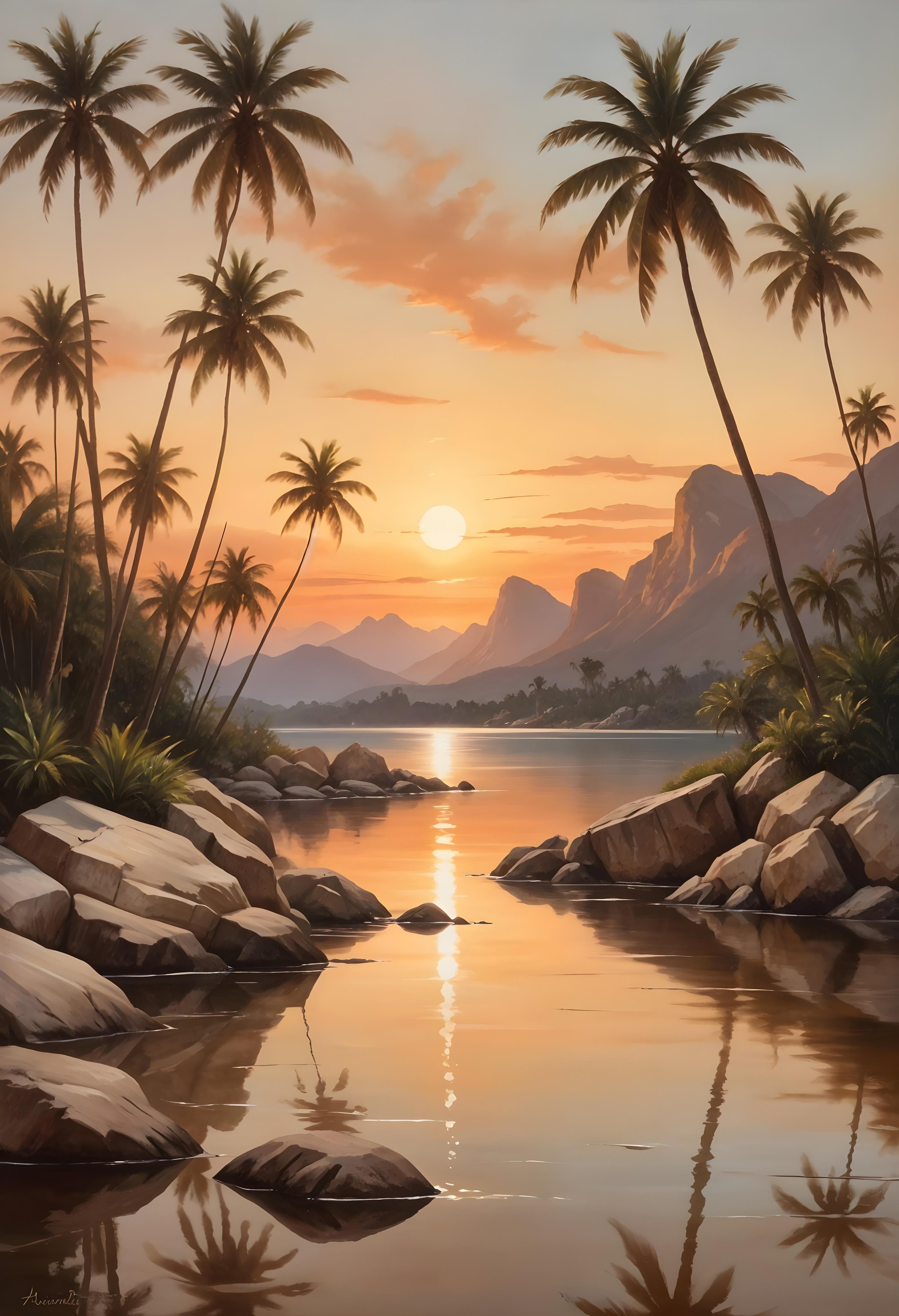 Sunset waters