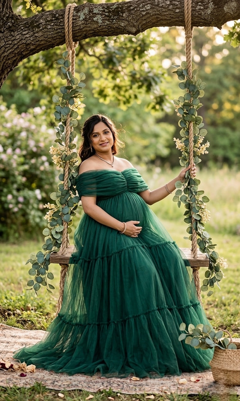 Welsa Gown - Bottle Green
