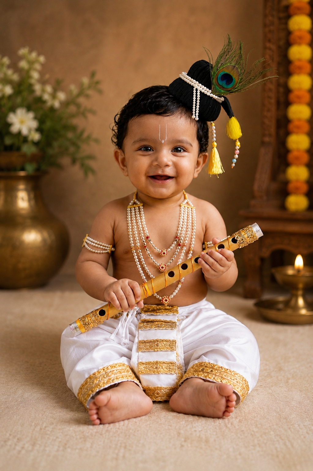 Krishna Outfit - White