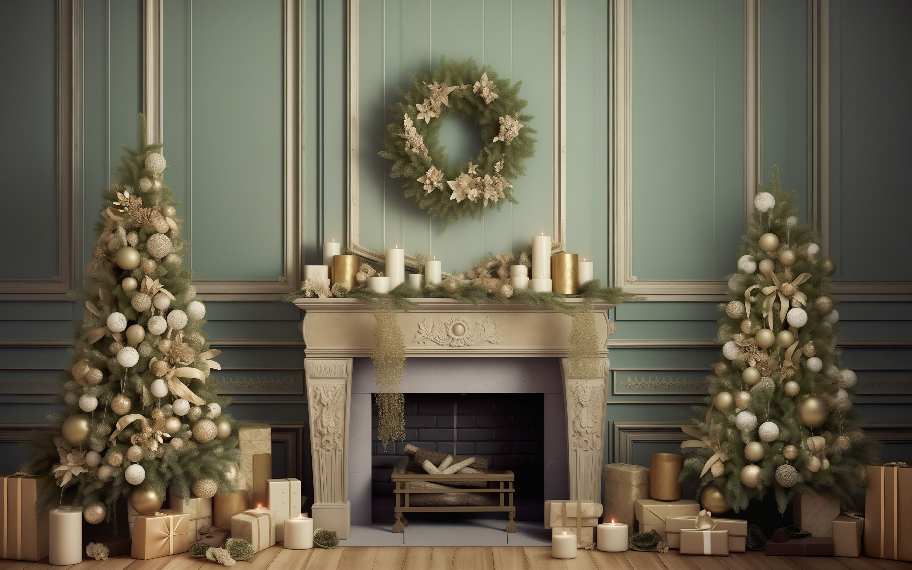RTS Green Christmas 5x8 ft. Fabric