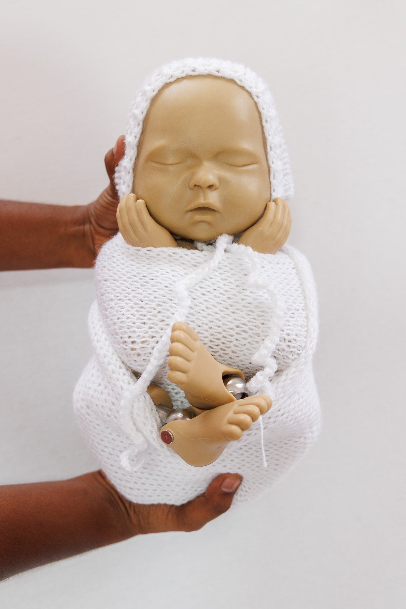 Knit Wrap + Bonnet - White