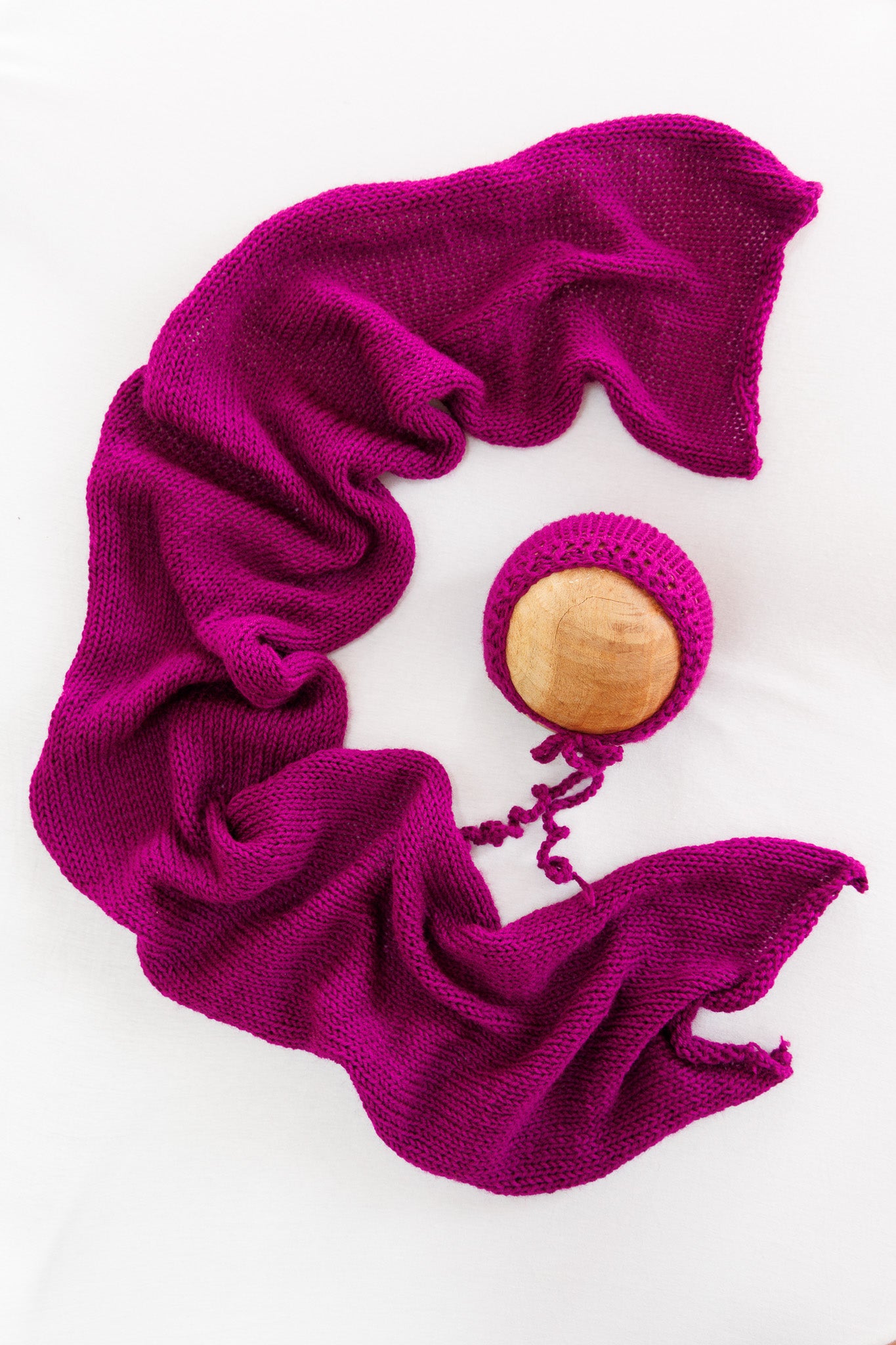Knit Wrap + Bonnet - Purple