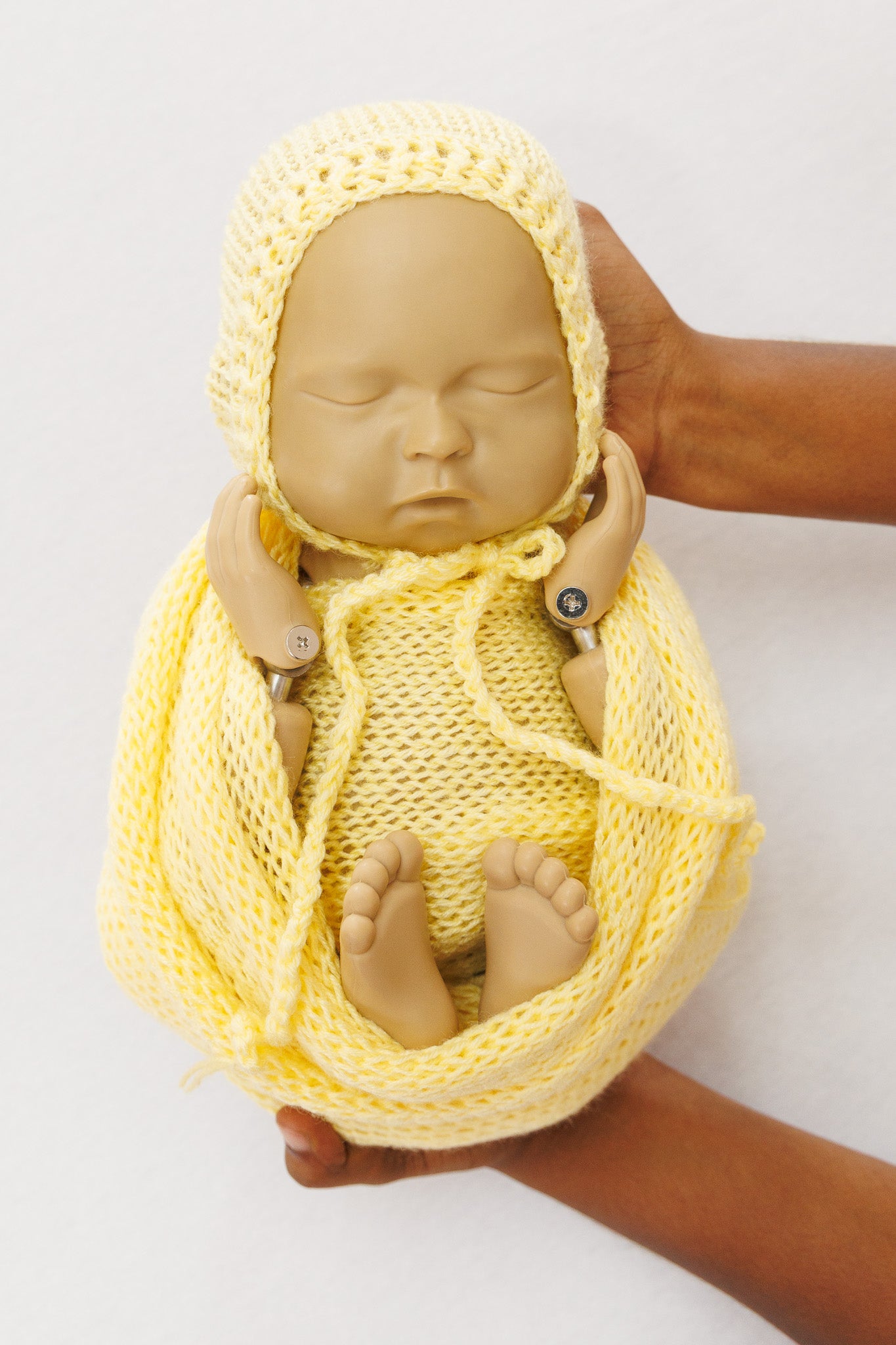 Knit Wrap + Bonnet - Yellow