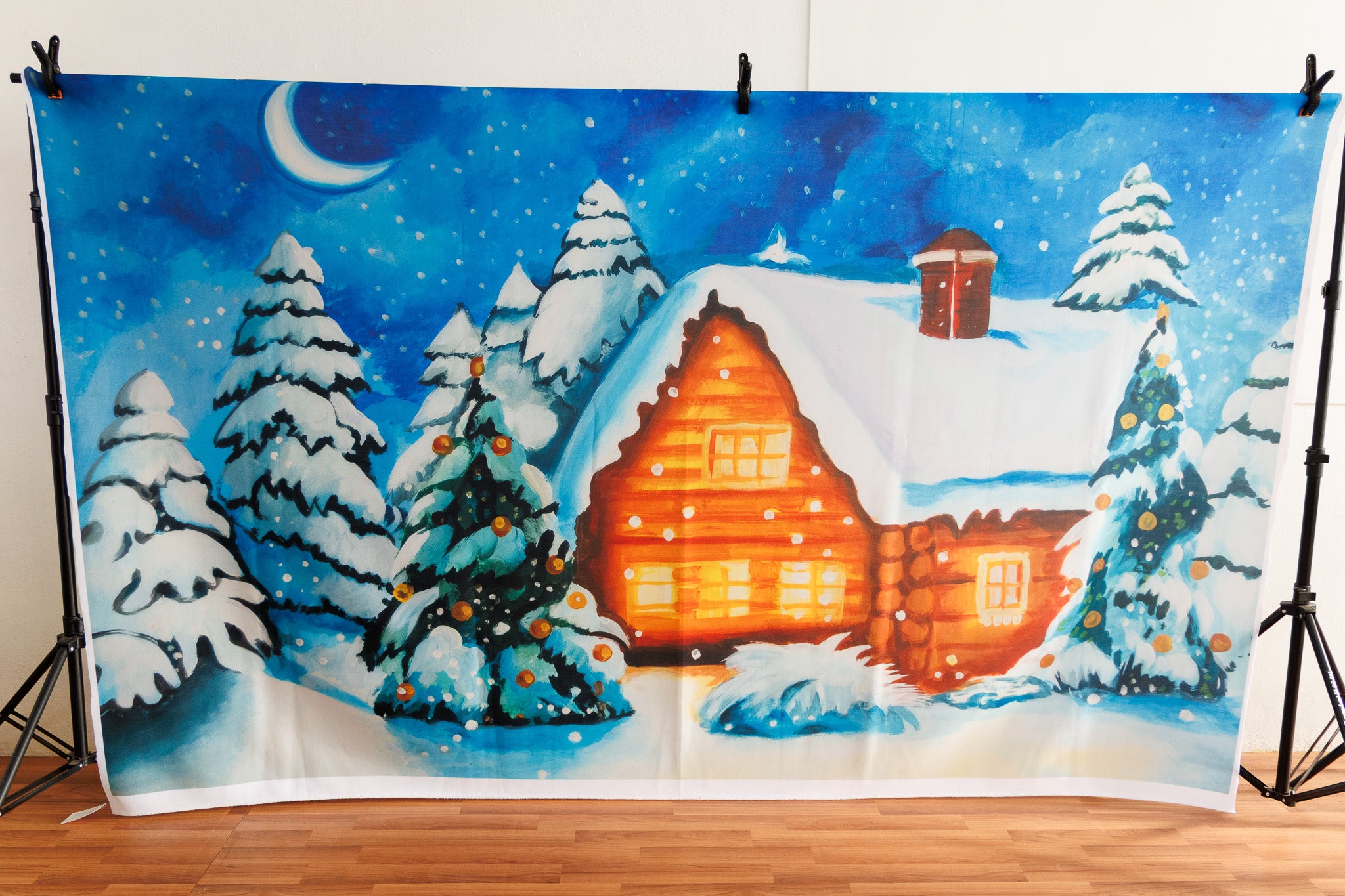 Christmas Cabin 5x8 ft- Fabric (BAD031(