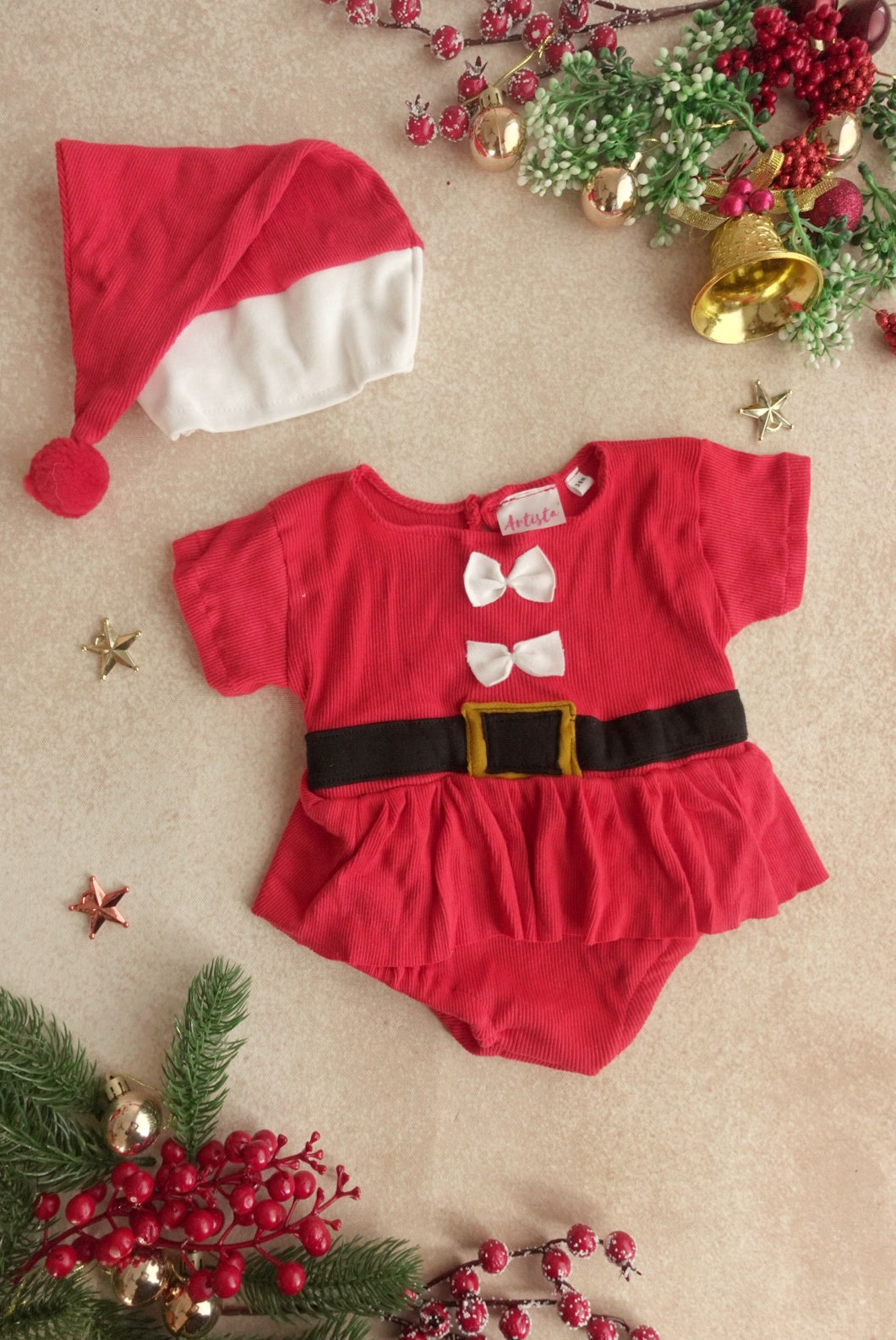 Red Nichola romper 3-6 (H041)