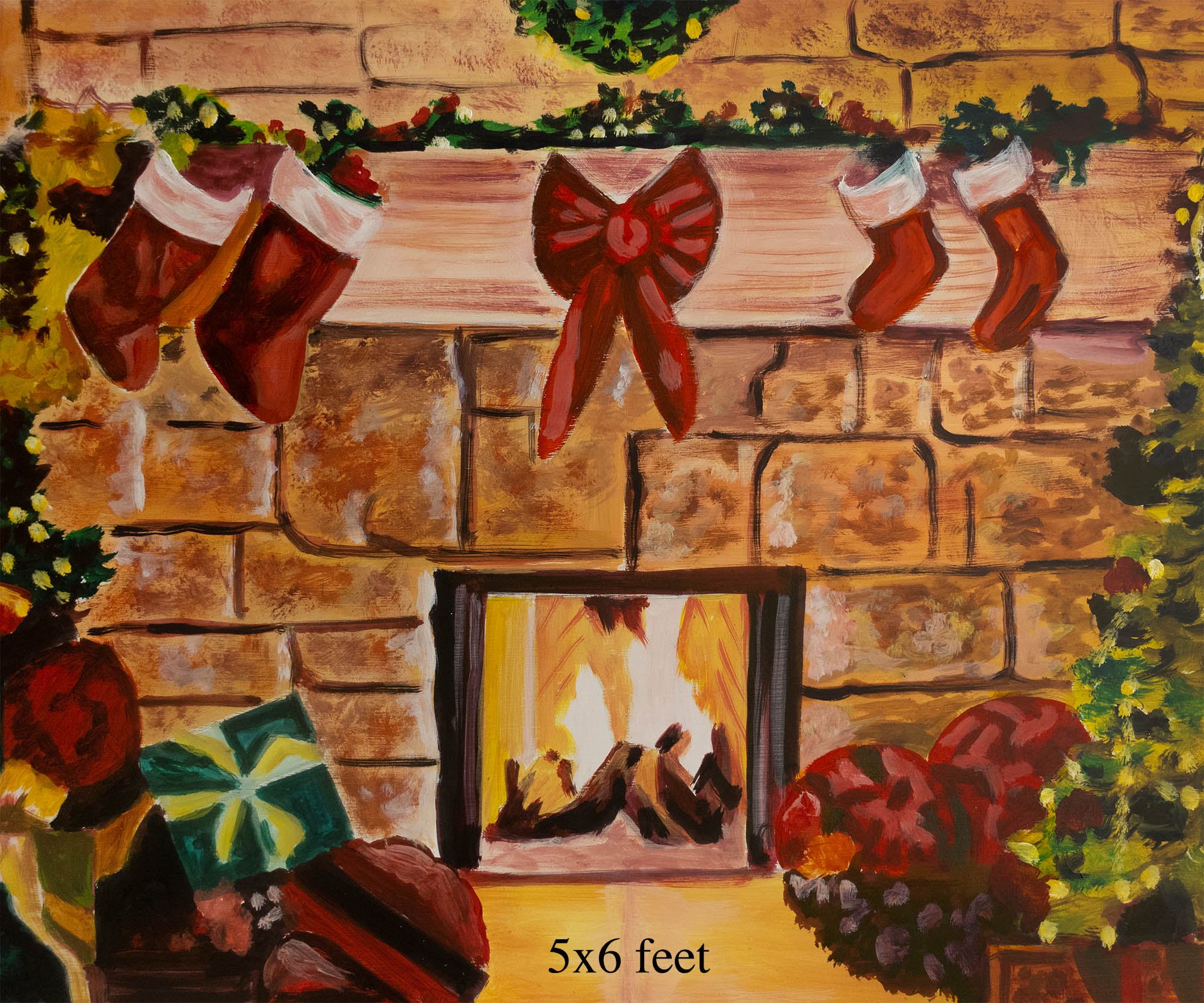 Fireplace 5x8 Ft - Fabric