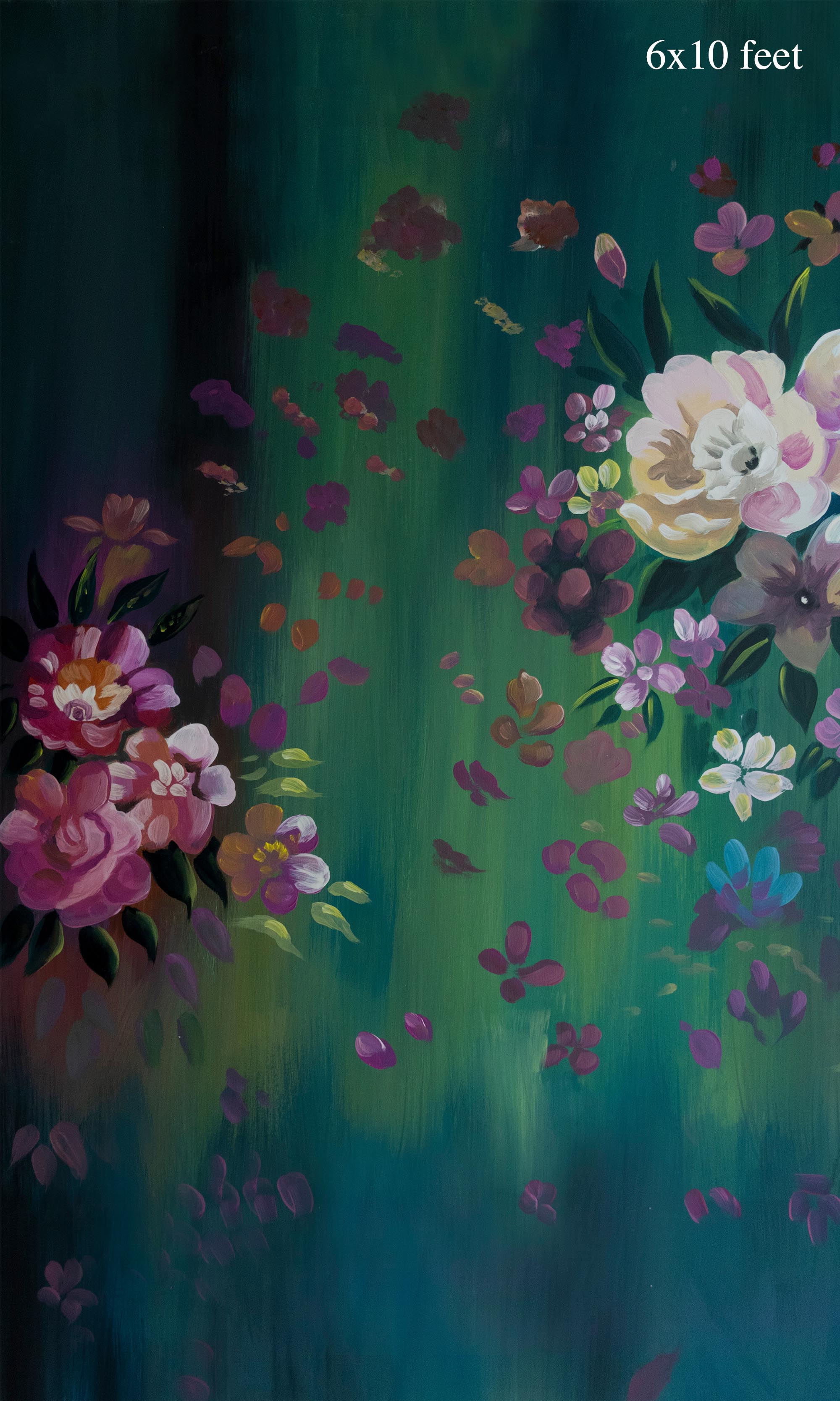 Jade roses 5x8 Ft - Fabric