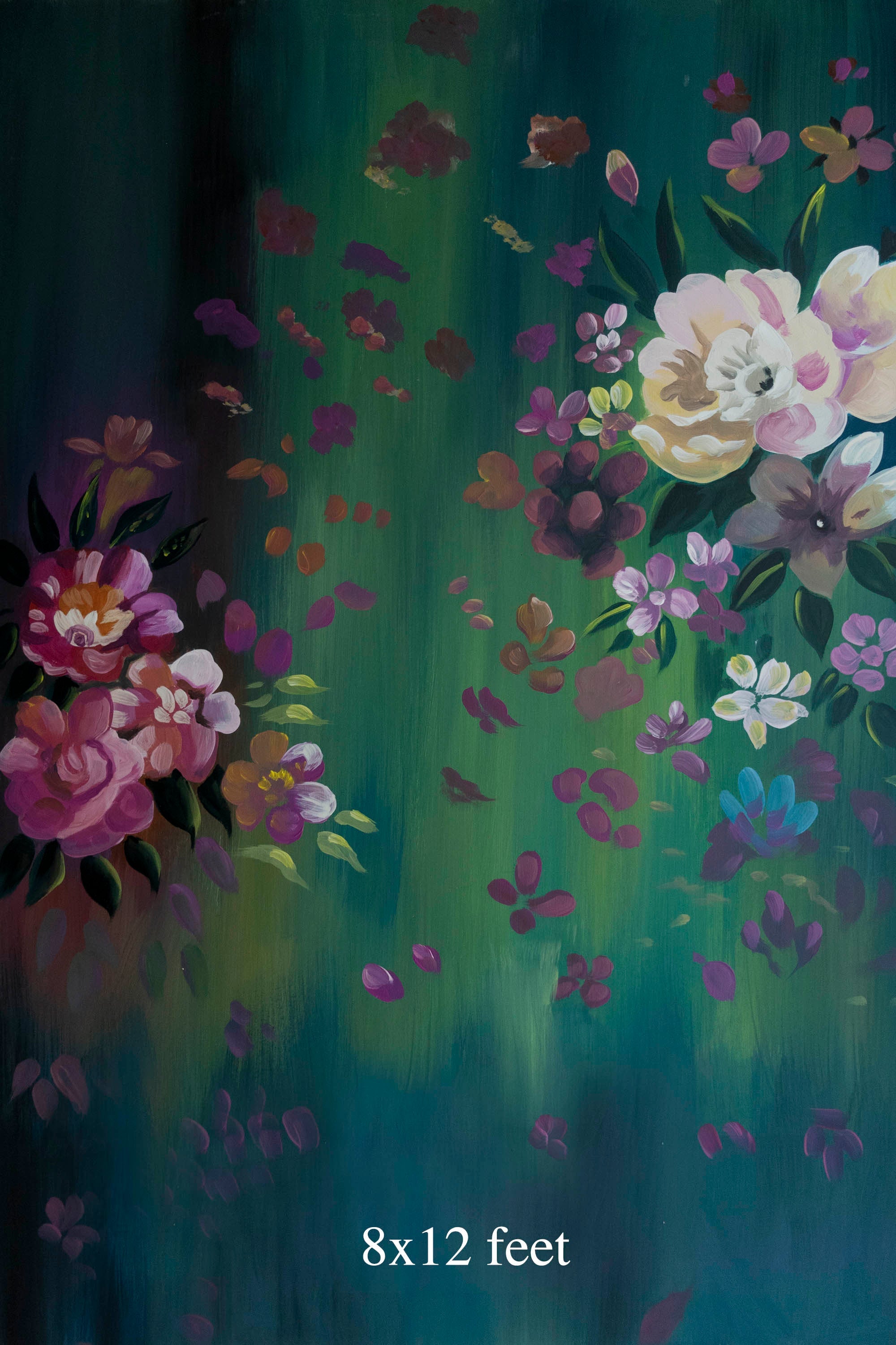 Jade roses 5x8 Ft - Fabric