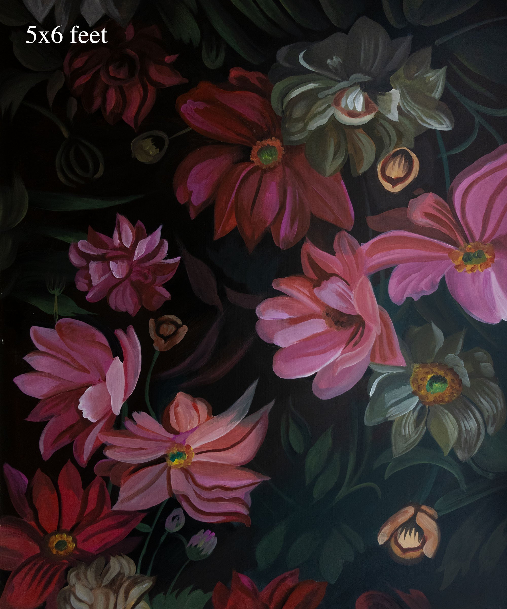 Wild blooms- 5x8 ft- Fabric