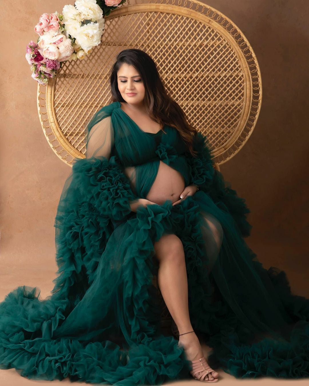 Arianna gown - Bottle green