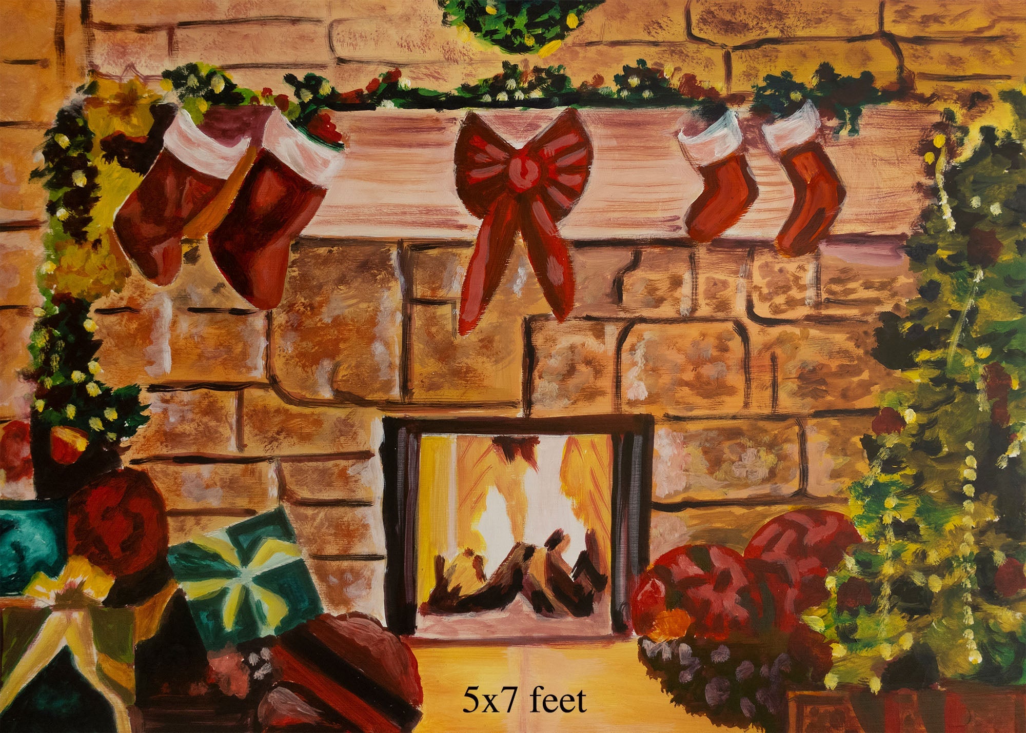 Fireplace 5x8 Ft - Fabric