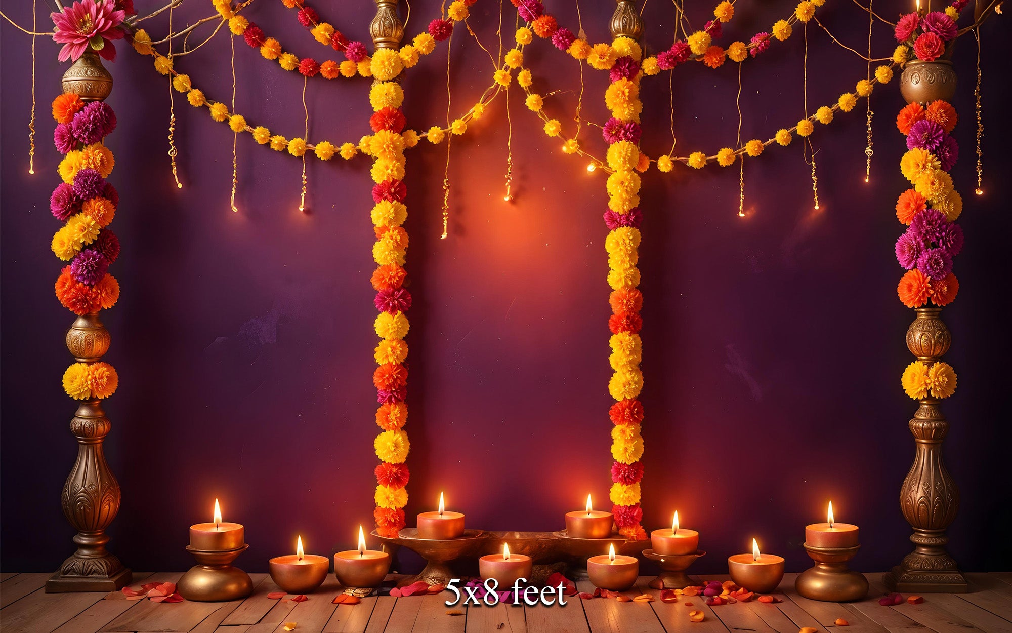 RTS Diya Pooja 5X6 Ft. Fabric