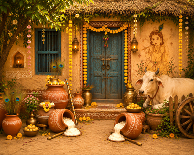 RTS Golden Gokul 5x8 Ft. Fabric