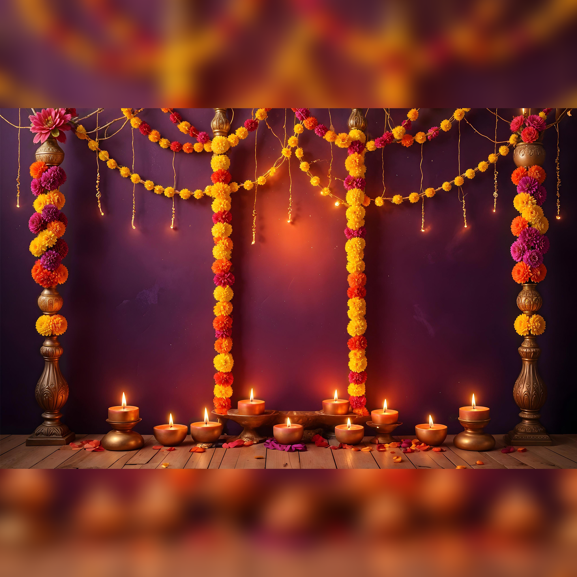 RTS Diya Pooja 5X6 Ft. Fabric