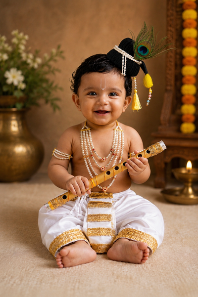 Krishna Outfit - White