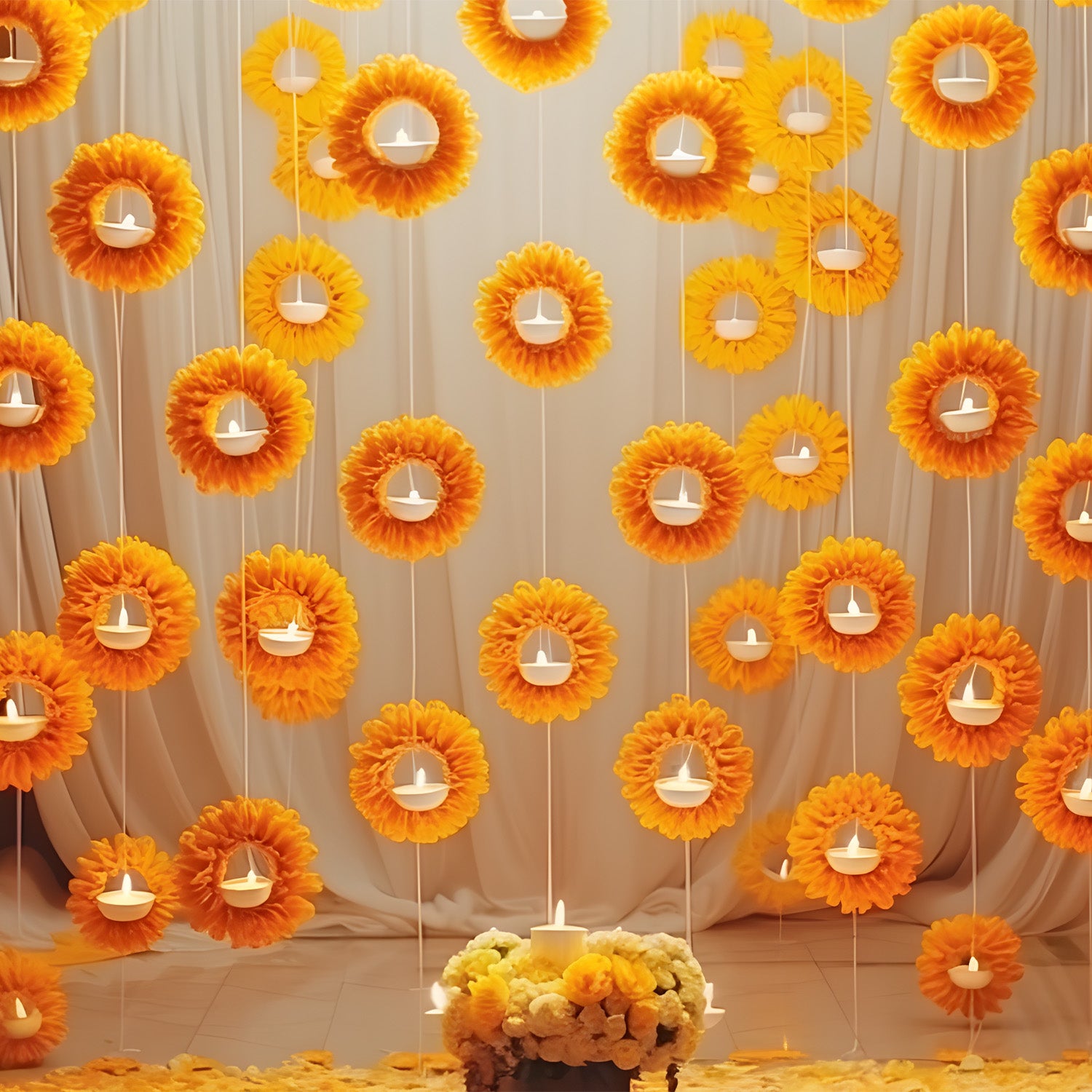 RTS Floral Diyas 5x8 ft. Fabric