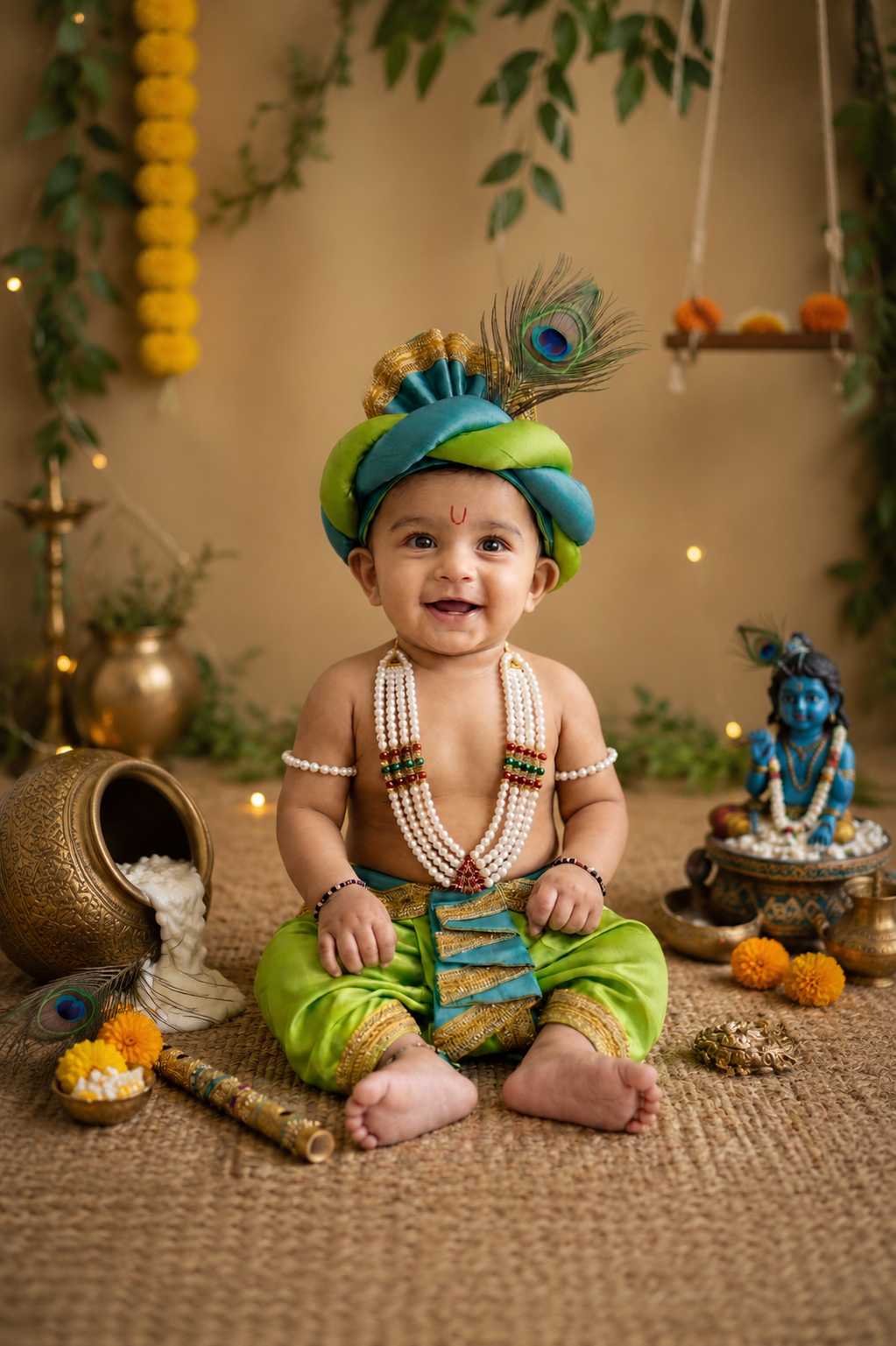 Krishna Outfit - Parrot