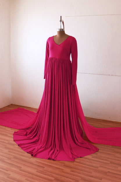 RTS Aurelia Gown + Veil Magenta M-L