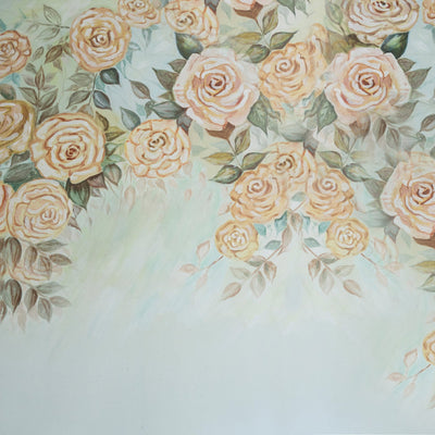 Peach Florals 5x8 ft- Fabric (BAD042)