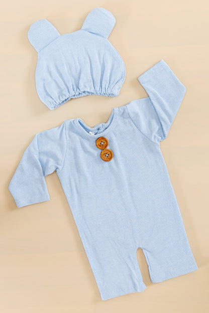 Blue Teddy Romper