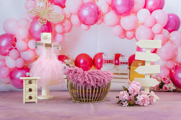 Pink Butterfly Balloons Theme
