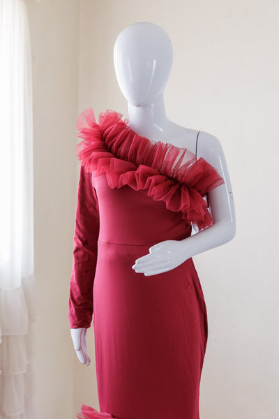 Ahira Gown - Burgundy