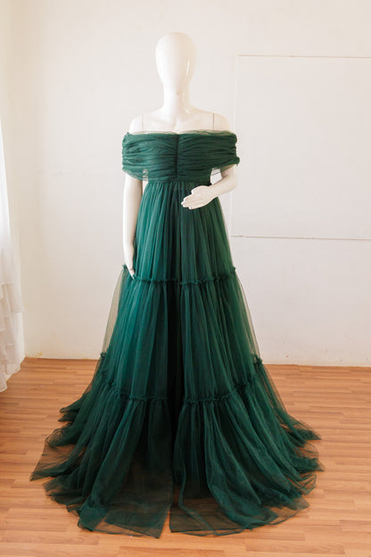 Welsa Gown - Bottle Green