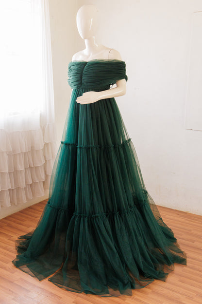 Welsa Gown - Bottle Green