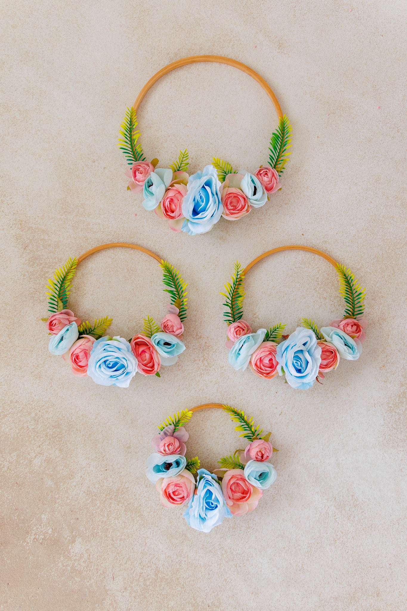 Aqua Floral Hoops