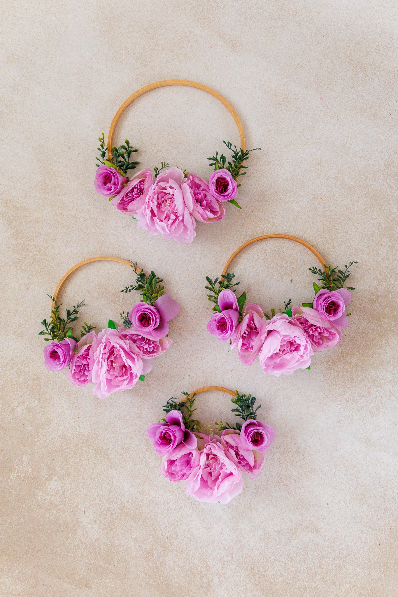 Pretty Pink Floral Hoops