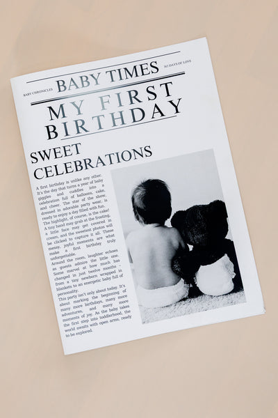 Newspaper- First birthday