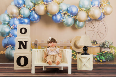 Blue Gold Balloons Theme Type 3