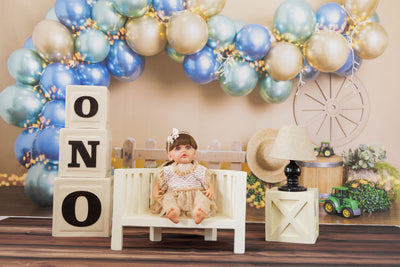 Blue Gold Balloons Theme Type 3