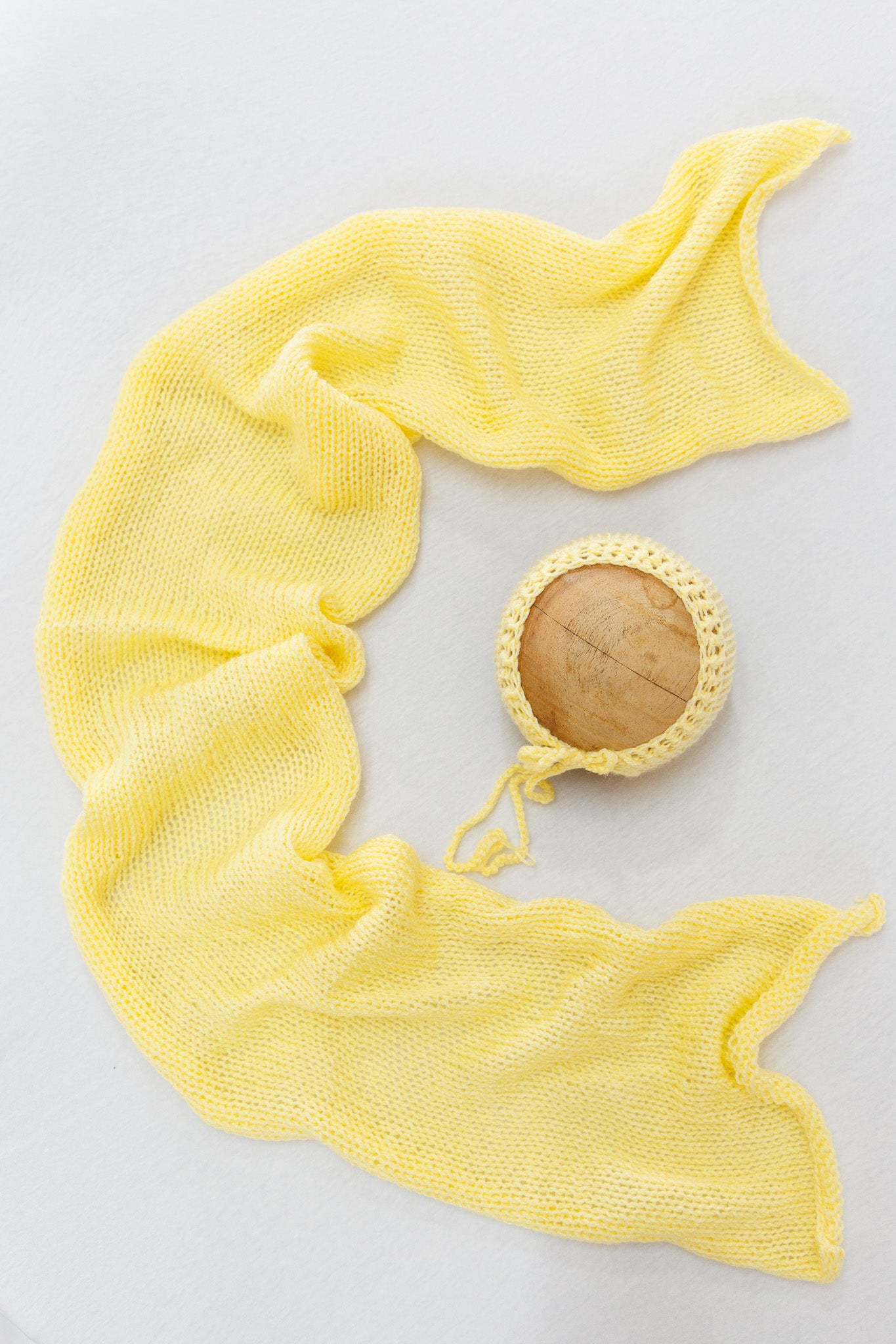 Knit Wrap + Bonnet - Yellow