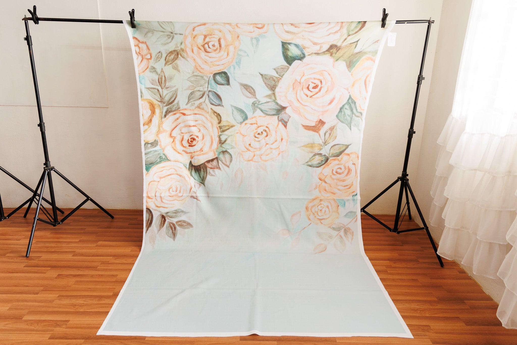 Peach Florals 5x8 ft- Fabric (BAD042)