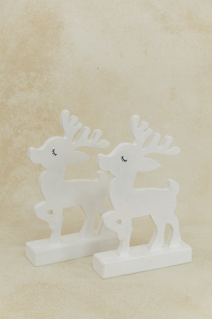 White Reindeer Set of 2