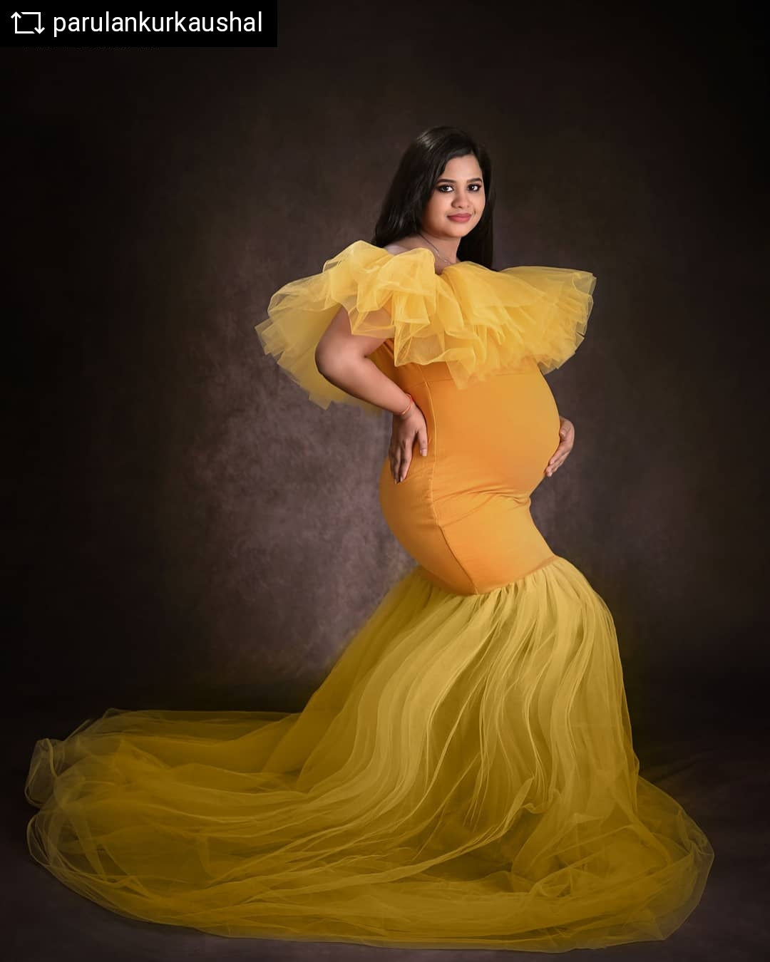 Cotton Candy Gown- Mustard