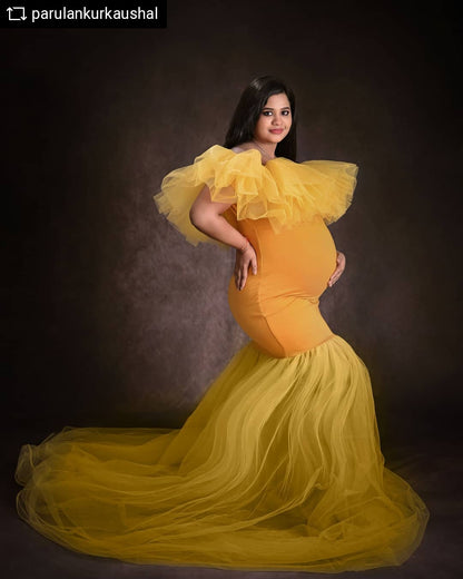 Cotton Candy Gown- Mustard