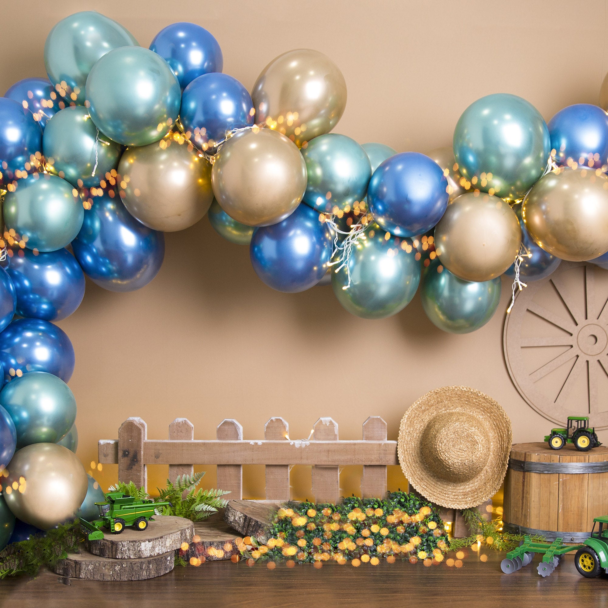 Blue Gold Balloons