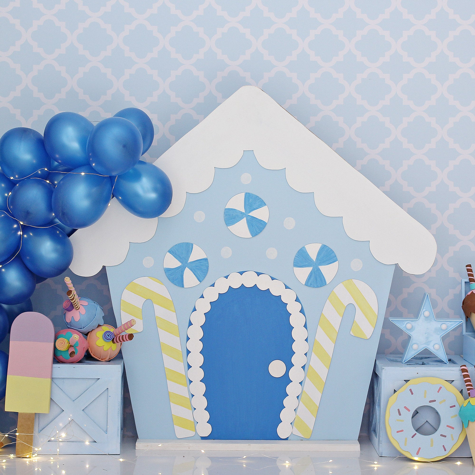 RTS Blue candy house 5X8 ft. Fabric