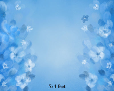 Blue Florals 5x8 FT - Fabric