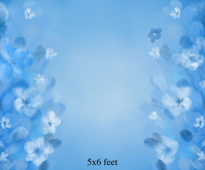 Blue Florals 5x8 FT - Fabric