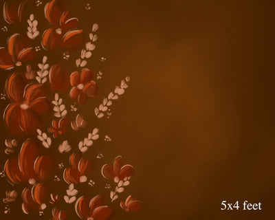 Brown florals 5x8 Ft - Fabric