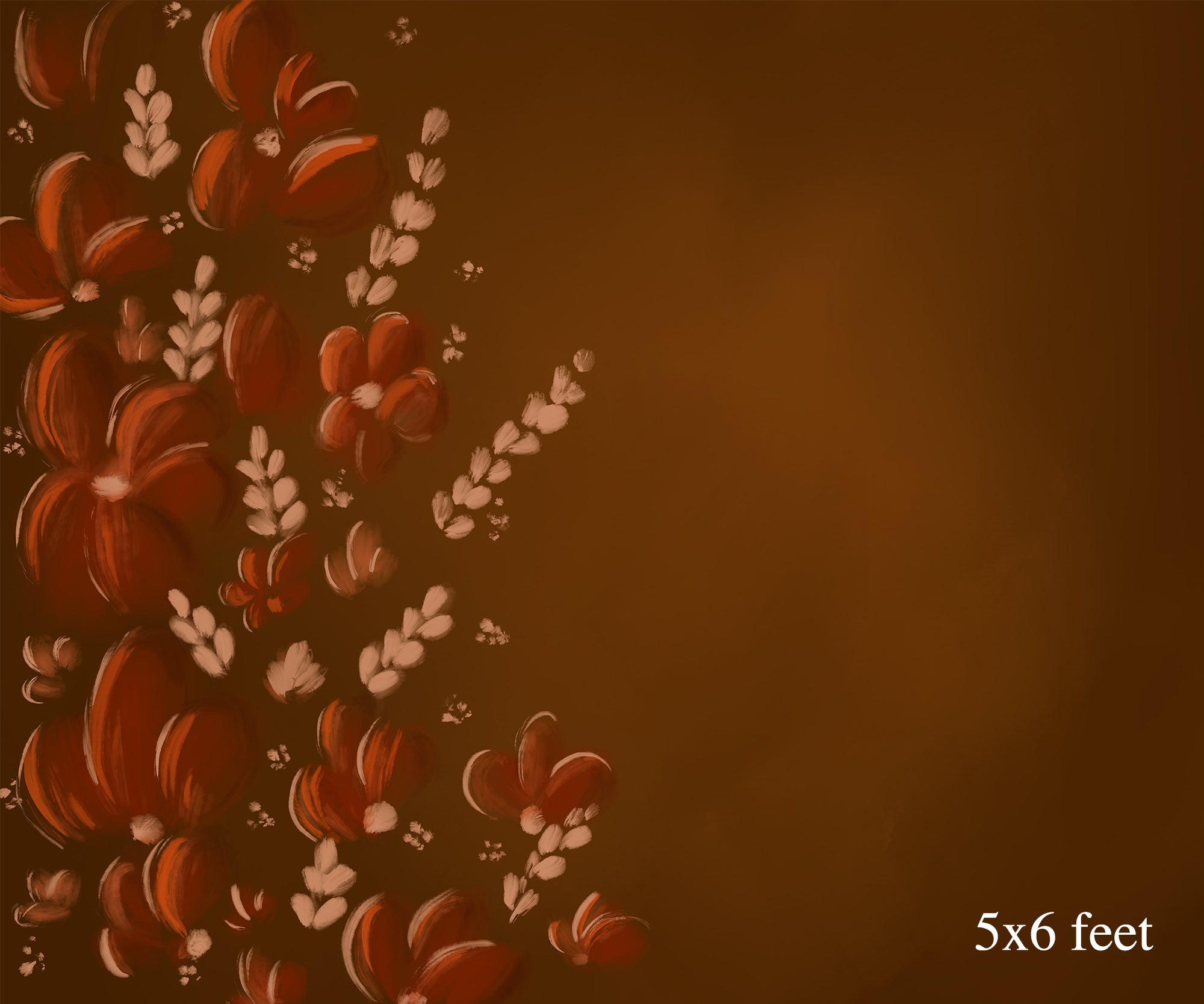 RTS Brown florals 5x8 Ft - Fabric