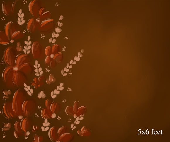 RTS Brown Florals 5x6 Ft - Fabric