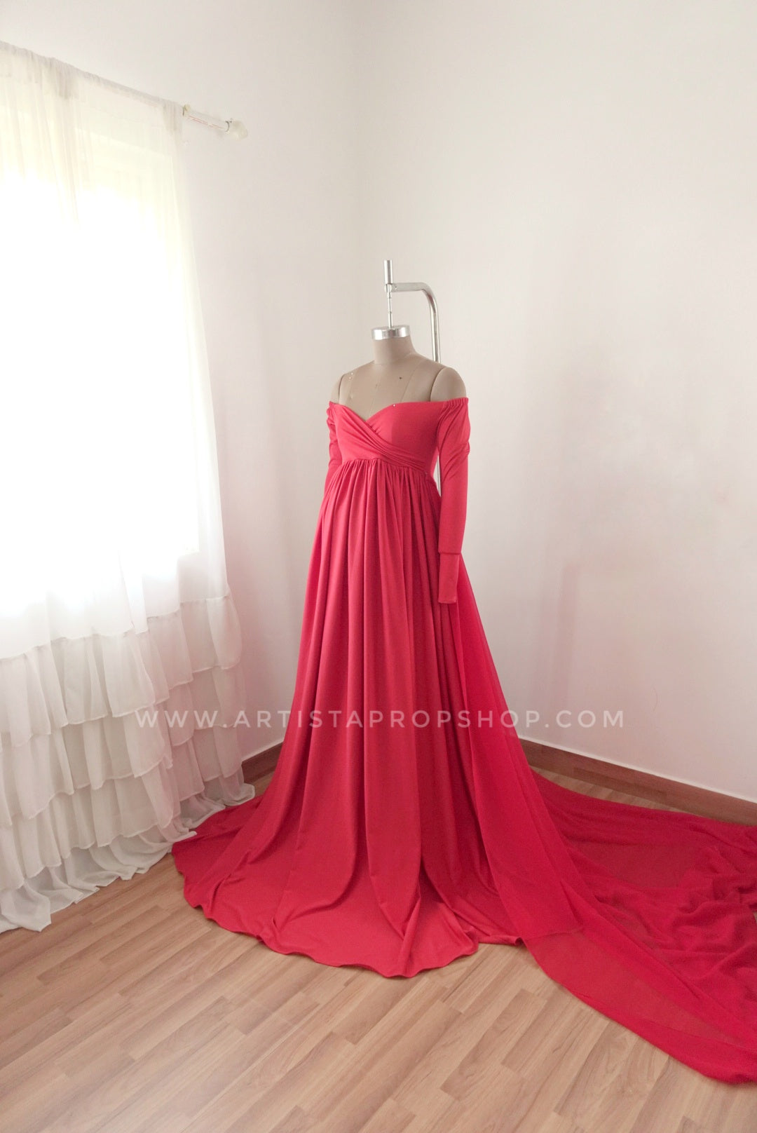 RTS Red Aurelia Gown + Veil L-XL