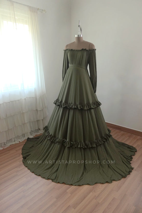 Lorette gown - Olive
