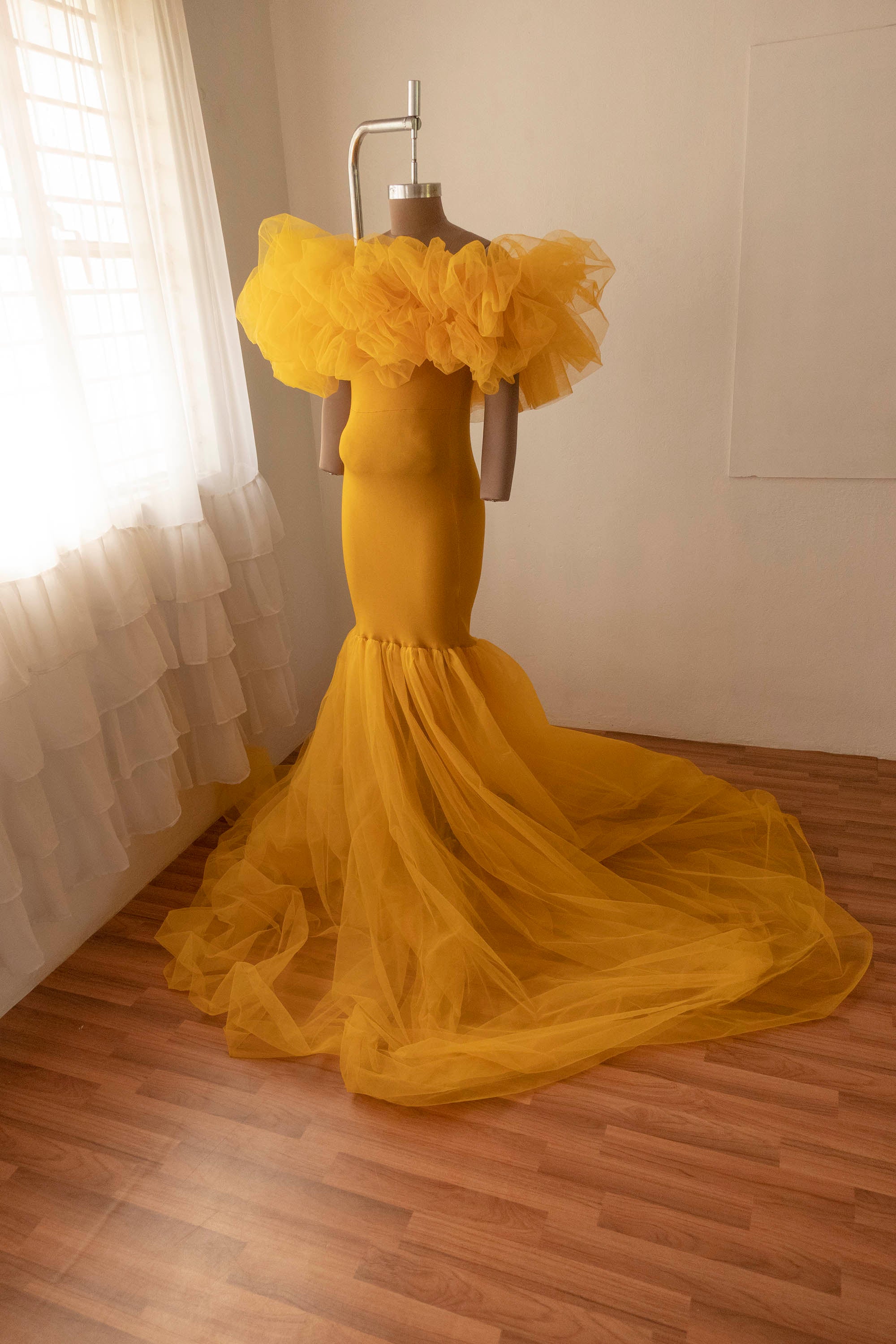 Cotton Candy Gown- Mustard