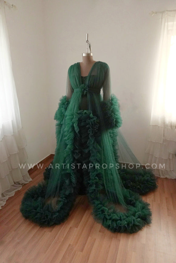 RTS Arianna gown - Bottle green L - XL