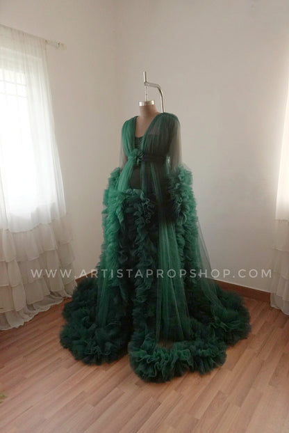 RTS Arianna gown - Bottle green L - XL